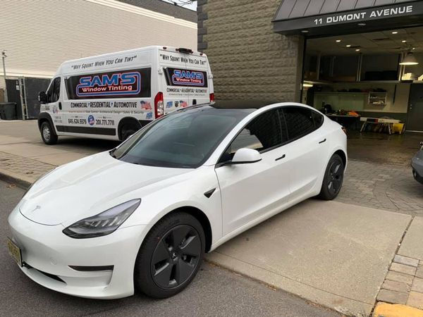 Close-up of a freshly tinted and protected vehicle